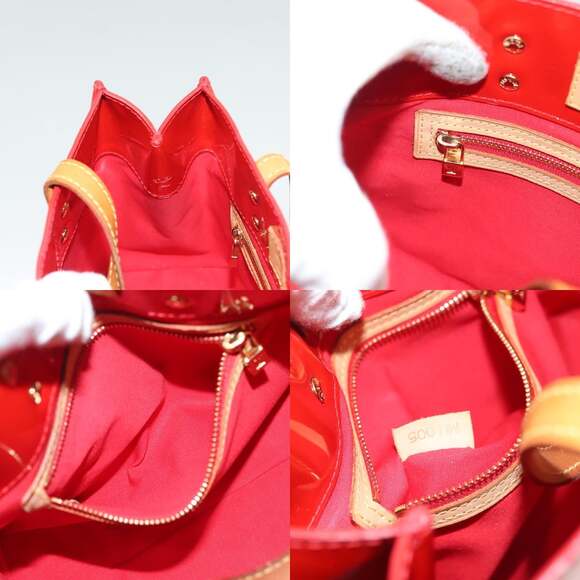 LOUIS VUITTON Monogram Vernis Reade PM Hand Bag Red Rouge M91088 - Picture 12 of 12